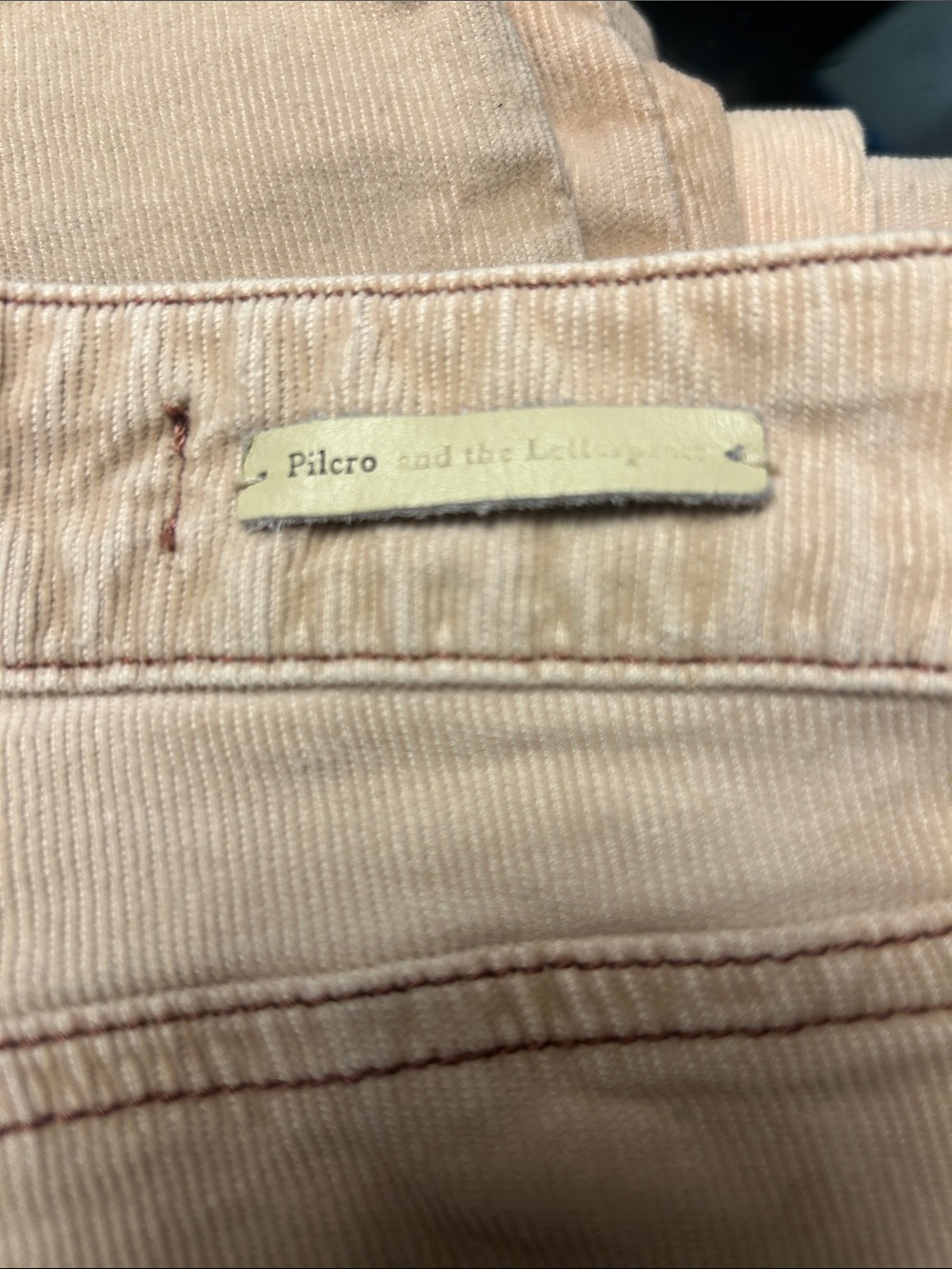 Pilcro Light Blush Corduroy Trousers - Picture 1 of 5